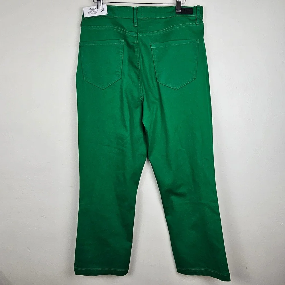 Nicole Miller Pants Womens 14 Green Soho High Rise Kick Boot Kelly Green - Picture 4 of 8